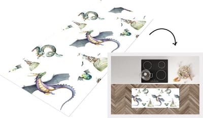 Keukenloper - Loper keuken - Jongens - Patronen - Draak - Kasteel - 120x50 cm - Keukenloper vinyl