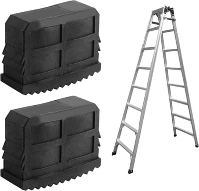 Antislip Rubberen Ladderdoppen Zwart voor Aluminium Ladders (57x21mm Binnenmaat) - 2 Stuks