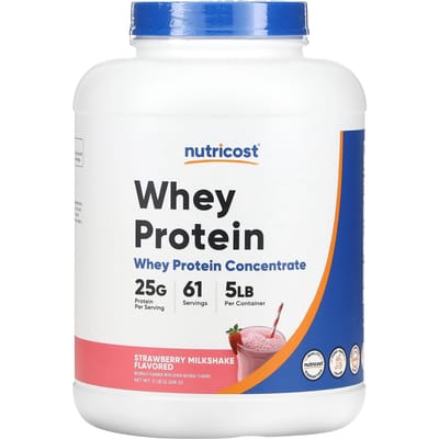 Wei-eiwitconcentraat, Aardbeienmilkshake, 2.268G (5 pond)