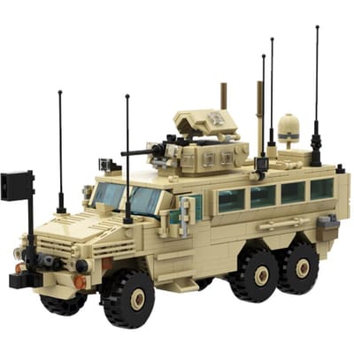 Gobricks MOC MRAP Militair Voertuig Auto Serie Blokken Mijnbestendig 4x4 RG-33L RG-31 M142 M1296 CROWS Bouwstenen Speelgoed