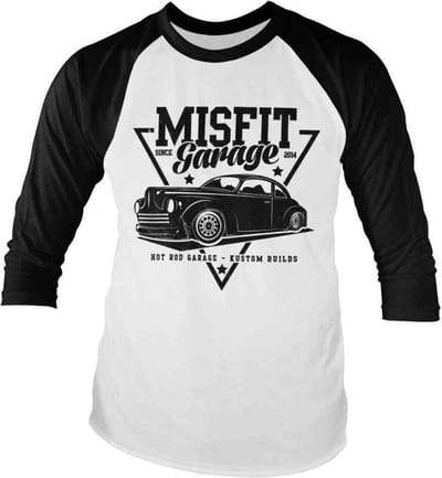 Misfit Garage Raglan top -S- Since 2014 Wit/Zwart