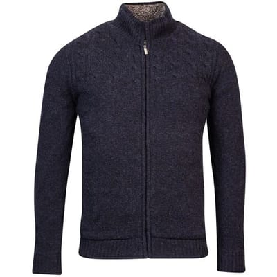 Baileys Vest Cardigan Zip Single Knit Top Cable Knit Navy / male