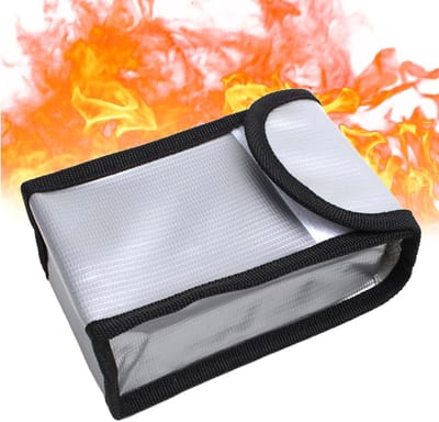 Brandwerende Tas - Beschermende Doos - Batterij Opslag - Hittebestendig Ontwerp - 140x90x55MM - Zwart