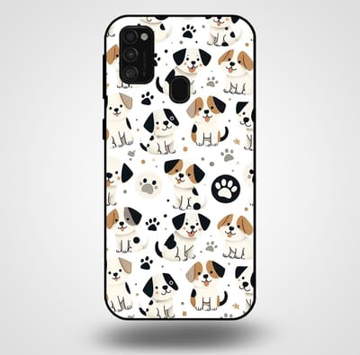 Smartphonica Telefoonhoesje voor Samsung Galaxy M21 met honden opdruk - TPU backcover case honden design geschikt voor Samsung Galaxy M21