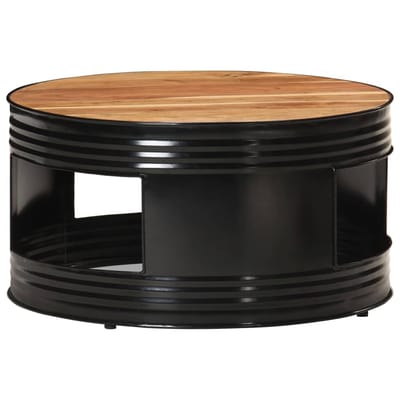 vidaXL - Salontafel - 68x68x36 - cm - massief - acaciahout - zwart