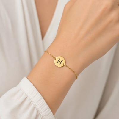 Munt Armband met 1 Initiaal Goud
