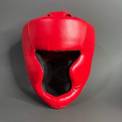 Casque de boxe pour adulte, équipement de tête de taekwondo, casque de Muay Thai, casque d'entraînement Sanda One Size rouge