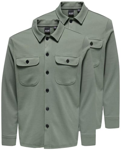 Only & Sons Heren Overhemd jas / overshirt 2 pack Newkodyl
