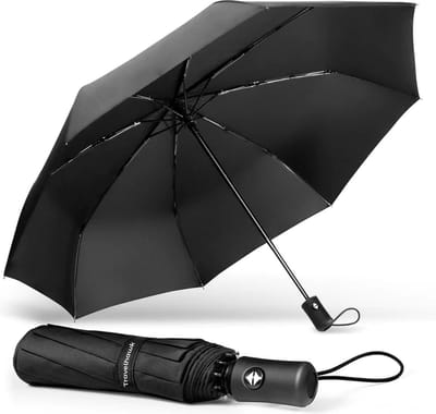 Framehack - Paraplu - Stormparaplu Opbouwbaar Compact - Stormbestendig tot 100km/u - Automatisch in en uitklapbaar - Incl. Beschermhoes - Zwart