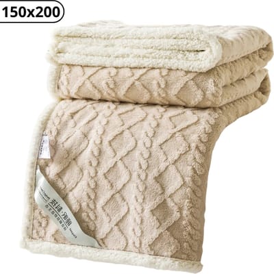 Bovista Dekentje - Deken - Pluche - Wollen - Fleece - Plaid - Knuffeldeken - Bank Deken - Khaki - 150x200cm