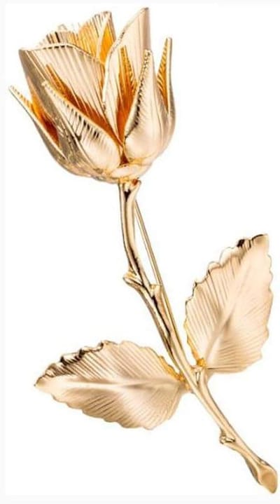 Rose Brooch - Kleding Accessoire - Sieraden Dragen - Goudkleurig Ingelegd - 16 g - Goud