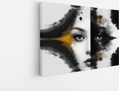 Saammp Canvas Schilderij - Vrouw - 2 gezichten - abstract - 30x20 - Foto op canvas - Wanddecoratie - Muurdecoratie Woonkamer - Slaapkamer decoratie - Canvas Print