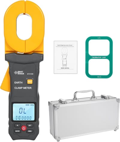 Grondweerstandstester 0.01-500 Ω, 500 Groepen, Gegevensopslag, Digitale Tangmeter met LCD Scherm en Alarmfunctie voor Elektriciteit