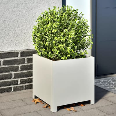 vidaXL - Plantenbak - 40x40x40 - cm - staal - wit