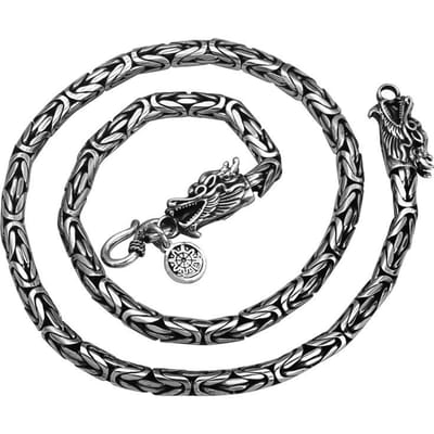 7mm Dikke Retro Draak Ketting Armband Mannelijk S925 Sterling Zilver Zwaar Drakenkop Weefsel Kettingen Sieraden 21cm gray