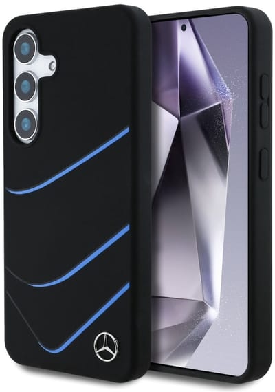 Mercedes Silicone Contrasted Curves - Hoesje voor Mobiele Telefoon - Samsung Galaxy S25 - Luksueus Ontwerp - MagSafe Compatibel
