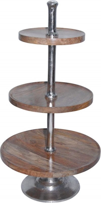 etagère hout rond 3 lagen 80cm