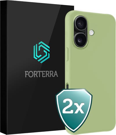 Hoesje 2 Stuks - Geschikt voor Apple iPhone 16 - Sterk & Shockproof - Back Cover - Case Siliconen - Telefoon Hoes - Groen