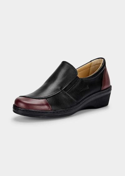Loafers met elastische inzet - zwart / bordeaux - Gr. 36 van Goldner Fashion