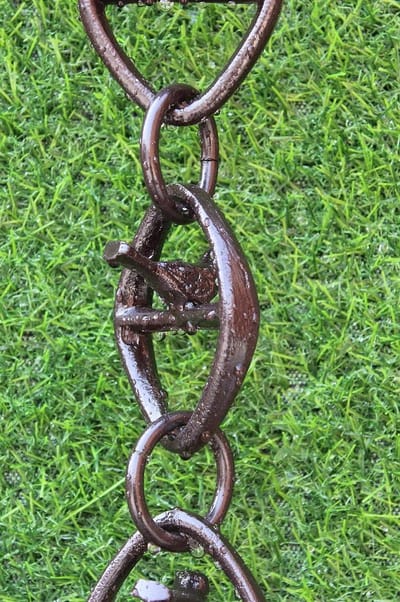 Regenketting Bronzen Vogel - Waterafvoer Ketting - Decoratieve Watergeleiding - Vogel Vorm Links - 2.6 Meter - Brons