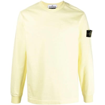 Stone Island Heavy Jersey Crewneck Geel Heren Tops 741564450-V0031 L white