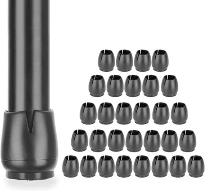 Rubberen stoeldoppen - Pootbeschermers - Vloer beschermen - Antislip ontwerp - 32 stuks - Zwart