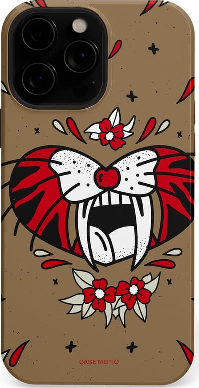 Casetastic hoesje geschikt voor Apple iPhone 13 Pro Max - MagSafe - Dubbellaagse bescherming - Wilde kracht - Fashion Case - Taupe Donkergrijs Bordeaux
