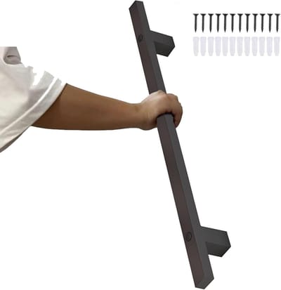Trapleuning Beugels - Muursteun Leuning - Veilige Ondersteuning - Stevig Smeedijzer - 240cm Lengte - Zwart