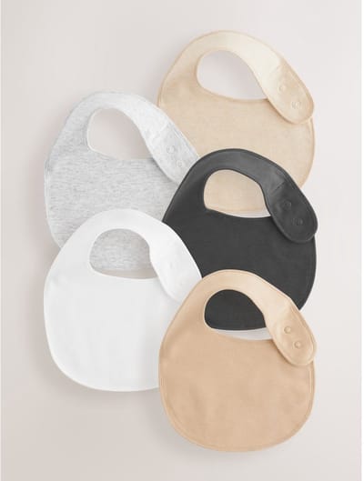 Next - Pasgeboren unisex - Verpakking van 5 babyslabbetjes van 100% katoen - Bruin