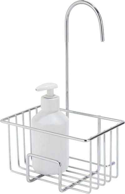 WENKO Doucherek Milito RVS glanzend 18x29cm - Zonder boren - Doucherekje hangend - Douchemand - Douchecaddy ophangbaar