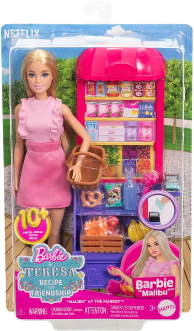 Barbie en Teresa Recept voor Vriendschap Malibu op de Markt Pop en Speelset