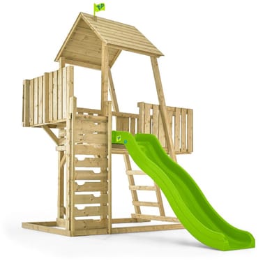 KINGSWOOD speeltoren - ladder - platform - balkon - zandbak - verankeringsset - glijbaan - FSC® hout h306 cm