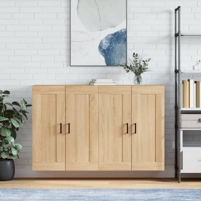 vidaXL - Hangkasten - 2 - st - bewerkt - hout - sonoma - eikenkleurig