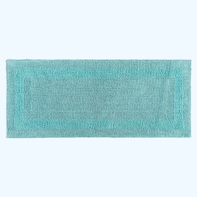 Homescapes badloper aqua 40x100 cm gemaakt van 100% katoen