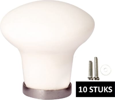 MSQDESIGN - Keramisch meubelknop wit - 10 stuks - Kastknop wit - Deurknoppen wit voor kasten- deurknopjes keramiek - Kastknoppen wit - kastknoppen porselein - meubelknoppen - Meubelknoppen - Deurknopjes wit - Meubelbeslag wit - deurknop wit -ceramik