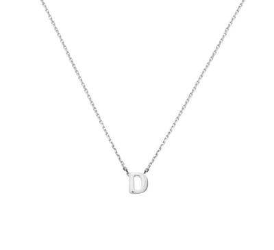 YO&NO - Ketting -  Zilver - Anker -  Letter D -  1,1 mm -  41 + 4 cm - Sieraden vrouw - Gerhodineerd - Zilver 925