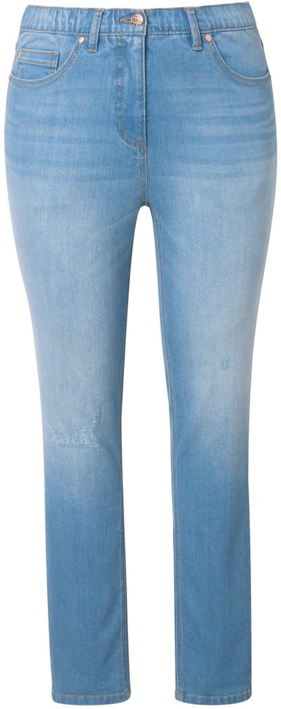 Ulla Popken - Dames - Jeans Sarah smalle pijp stretchdenim gerecycled - Licht blauw denim - Maat 44
