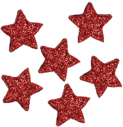Ster Glitter 1,5cm om rood te strooien 144st