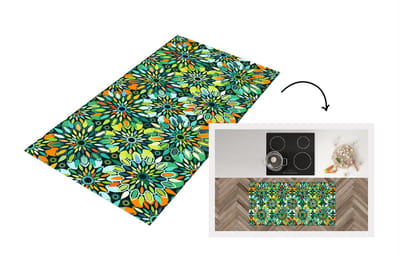 Keukenloper - Loper keuken - Patroon - Mandala - Groen - 120x60 cm - Keukenloper vinyl