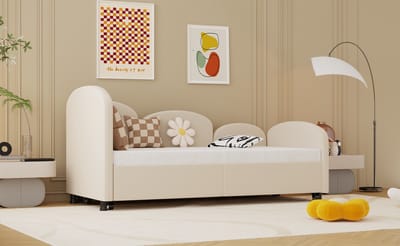SOFTSEA Twin Size Daybed met opberglades - Fluwelen gestoffeerd dagbed - Slaapkamer Woonkamer Moderne slaapbank Dagbedframe voor woonkamer - Kinderkamer - Slaapkamer - Moderne stijl