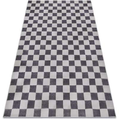 Kleden Rugsx Tapijt AURA EB112 grijs - Schaakbord, structureel, 80x150 cm