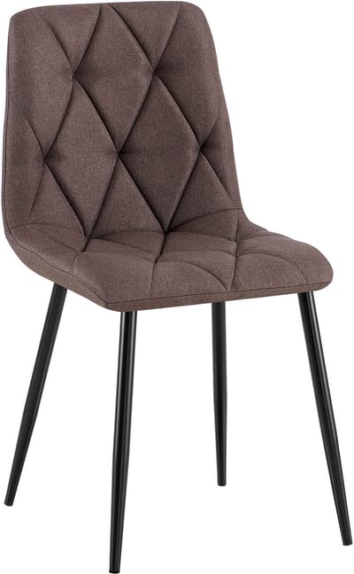 CLP Clairton Eetkamerstoel - klassiek - met zwart metalen frame - Belastbaar tot 150 kg - fluweel - Velvet - Stof/bruin