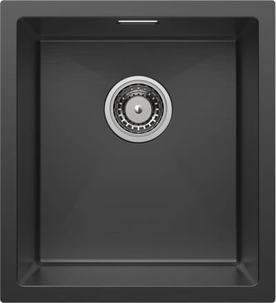 Cecipa Max Spoelbak Keuken Zwart - Onderbouw & Vlakbouw - RVS - Inclusief Sifon & Vaatwasser Aansluiting - 40 x 44 x 19 cm - Wasbak Keuken