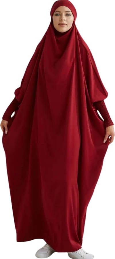 Nivard Islamitische Kleding - Djellaba Dames - Moslim Kleding - Arabisch Dames Kaftan - Alhamdulillah - Bordeauxrood