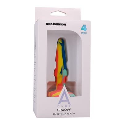 Doc Johnson Groovy - Silicone Anal Plug - 4'' / 10 Cm - Sunrise