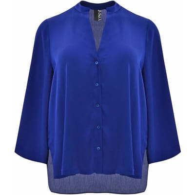 Satijnen lange mouwen blouse voor dames Mat Fashion
