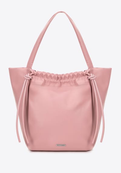 Wittchen Dames eco-leren shopper met decoratieve banden, roze