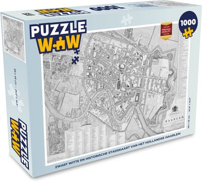 Puzzel Kaart - Haarlem - Antiek - Legpuzzel - Puzzel 1000 stukjes volwassenen