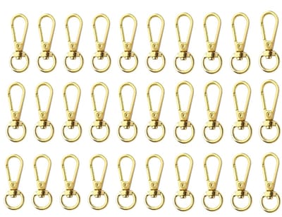 Dailygoods - 10 stuks draaibare haken met karabijnhaak, draaibare karabijnhaken met haken, metalen sleutelhanger, draaibaar, voor het maken van handtassen en sleutelhangers (goudkleurig)