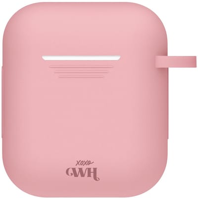 xoxo Wildhearts siliconen hoesje geschikt voor AirPods 1 & 2 - Silicone Case (Roze) - Beschermhoes met clip - Optimale bescherming - Roze